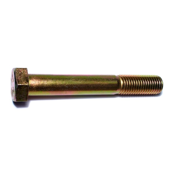 Midwest Fastener Grade 8, 7/8"-9 Hex Head Cap Screw, Zinc Yellow Steel, 6 in L, 5 PK 54374 - main
